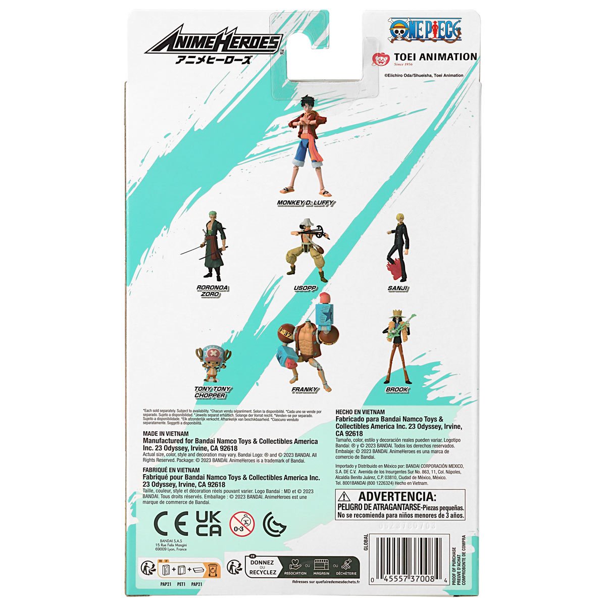One Piece Anime Heroes Action Figure Wave 1 Case of 6