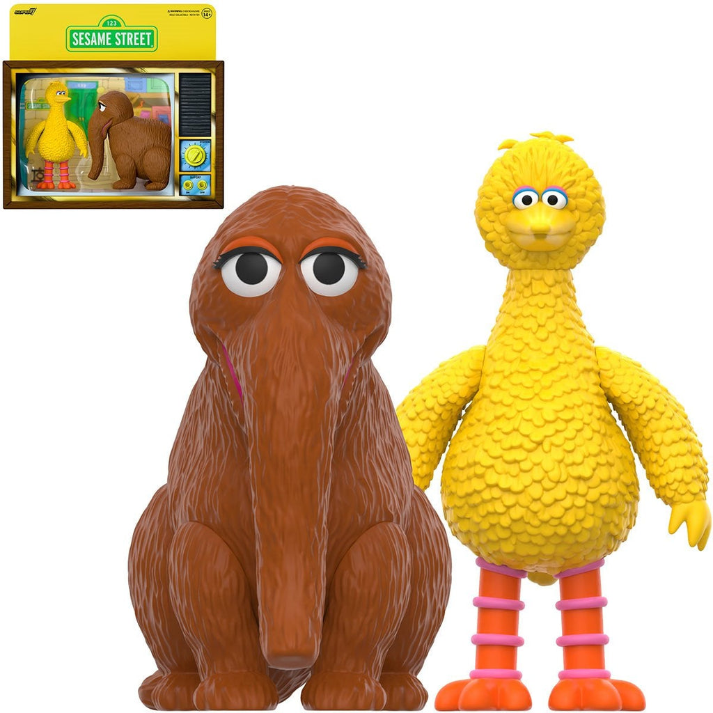 Sesame Street Big Bird and Mr. Snuffleupagus 3 3/4-Inch ReAction Figures