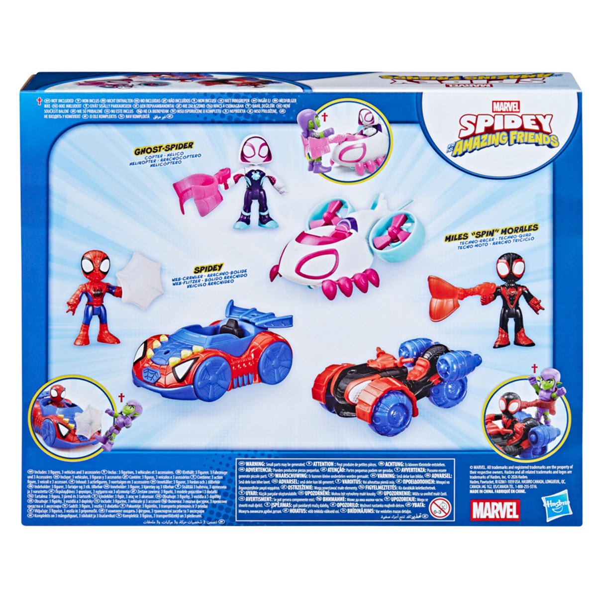 Spider-Man Spidey and his Amazing Friends Action Figure and Toy Vehicle 3-Pack
