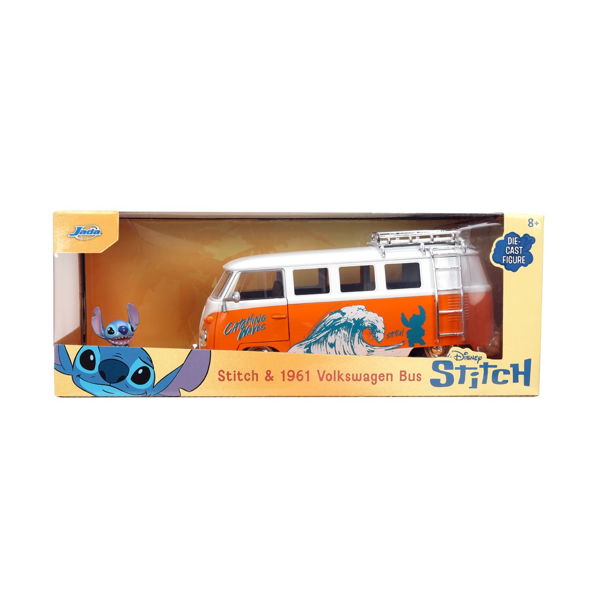 Hollywood Rides Lilo & Stitch 1961 Volkswagen Bus 1:24 Scale Die-Cast Metal Vehicle with Stitch Figure