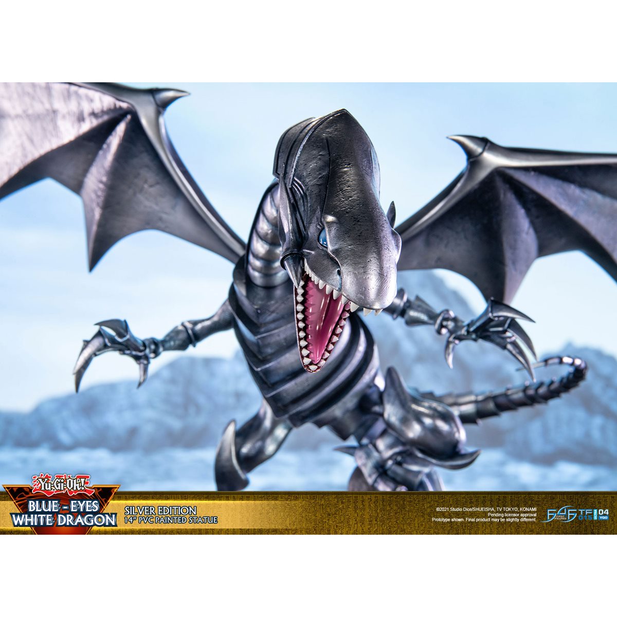 Yu-Gi-Oh! Blue-Eyes White Dragon 14-Inch Silver Statue