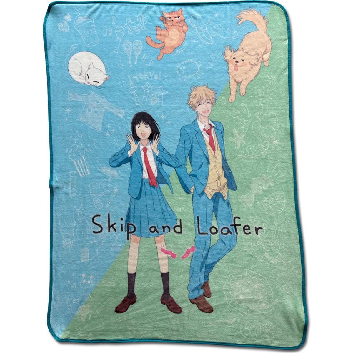 Skip and Loafer Key Visual Mitsumi And Shima Throw Blanket