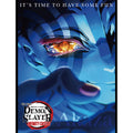 Demon Slayer Infinity Castle 1 Key Visual Akaza Art Throw Blanket