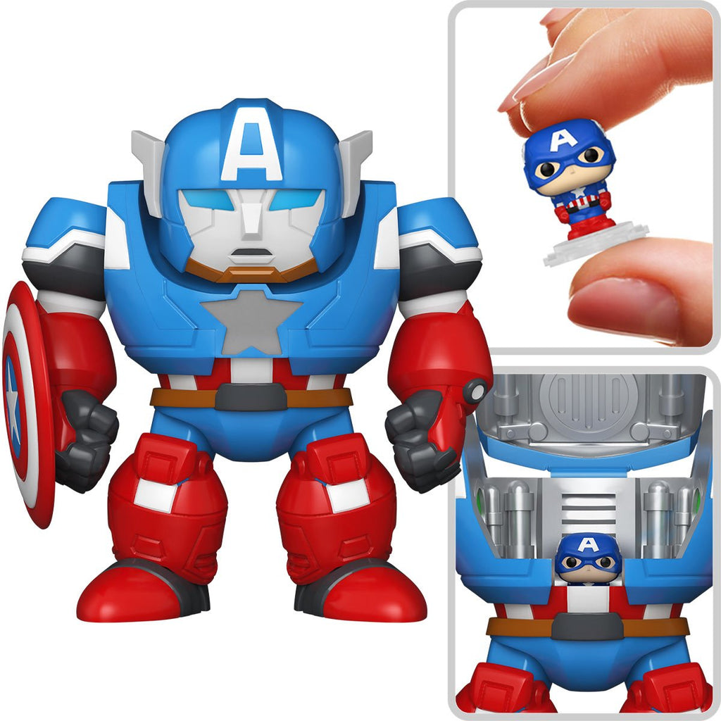 Marvel's What If Captain America with Mech Bitty Pop! Bitty Bot Vinyl Figure