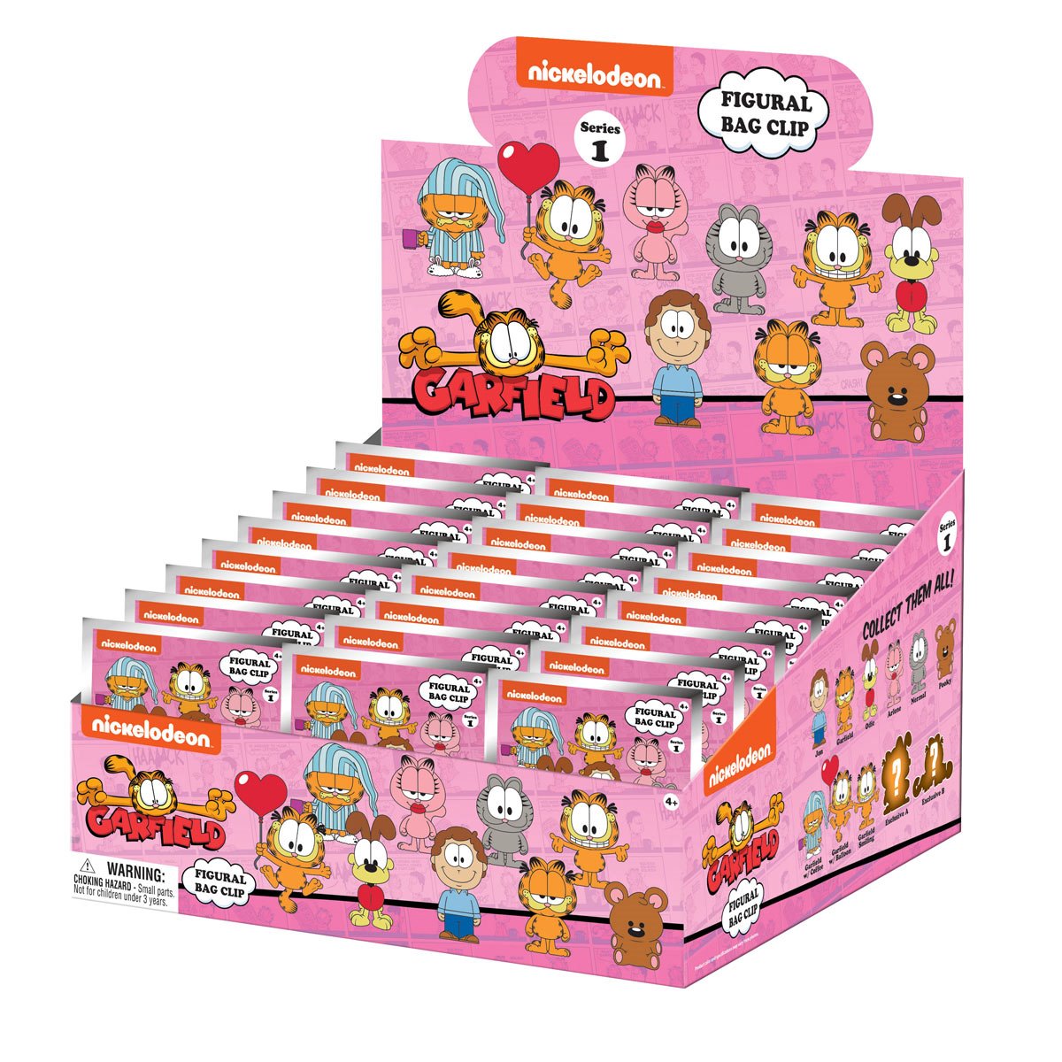 Garfield Series 1 3D Foam Bag Clip Display Case of 24