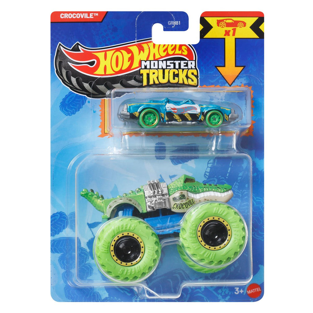 Hot Wheels Monster Truck Plus Car 1:64 Scale Vehicle 2-Pack 2026 Mix 2 Case of 8