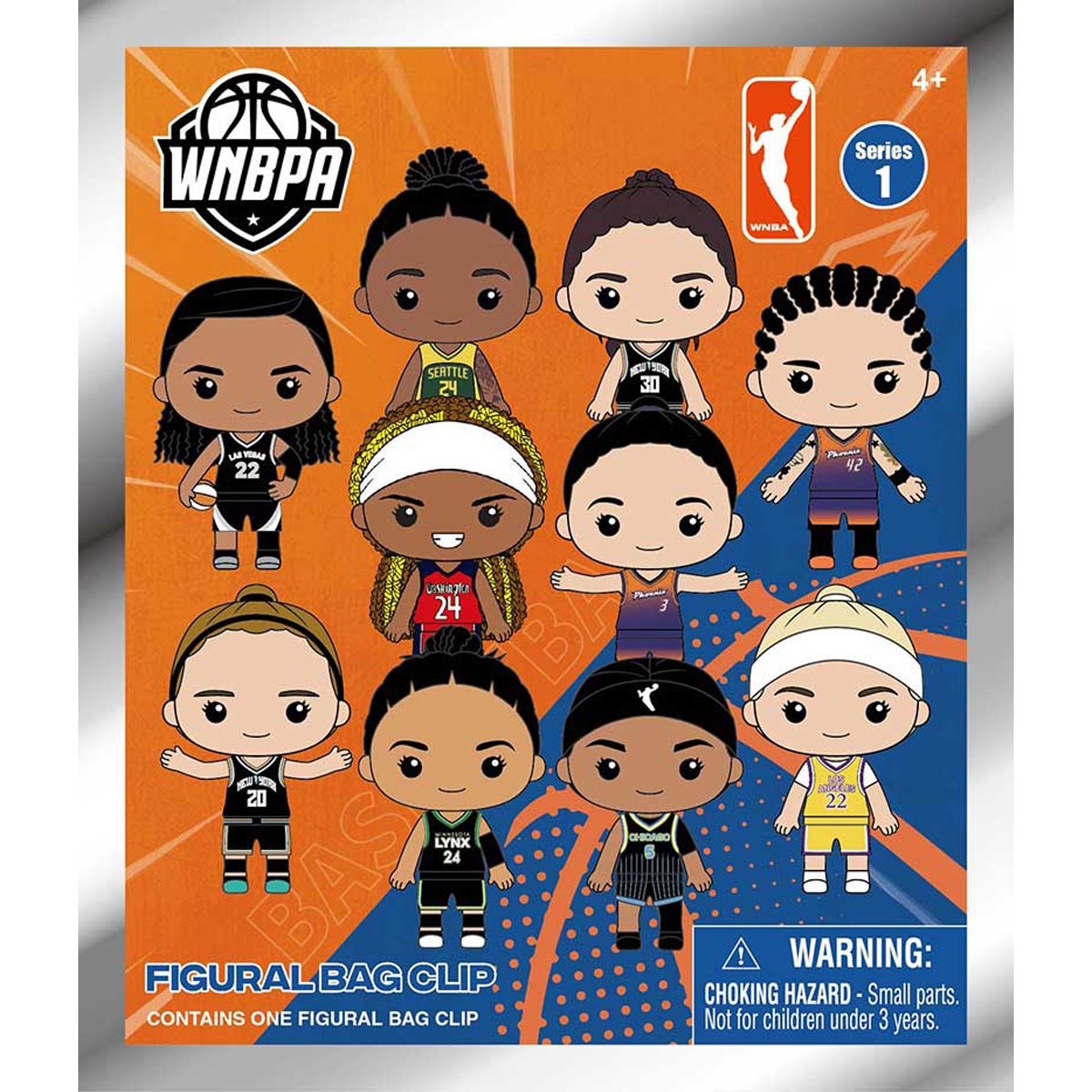 Womens National Basketball Association 3D Foam Bag Clip Display Case of 24