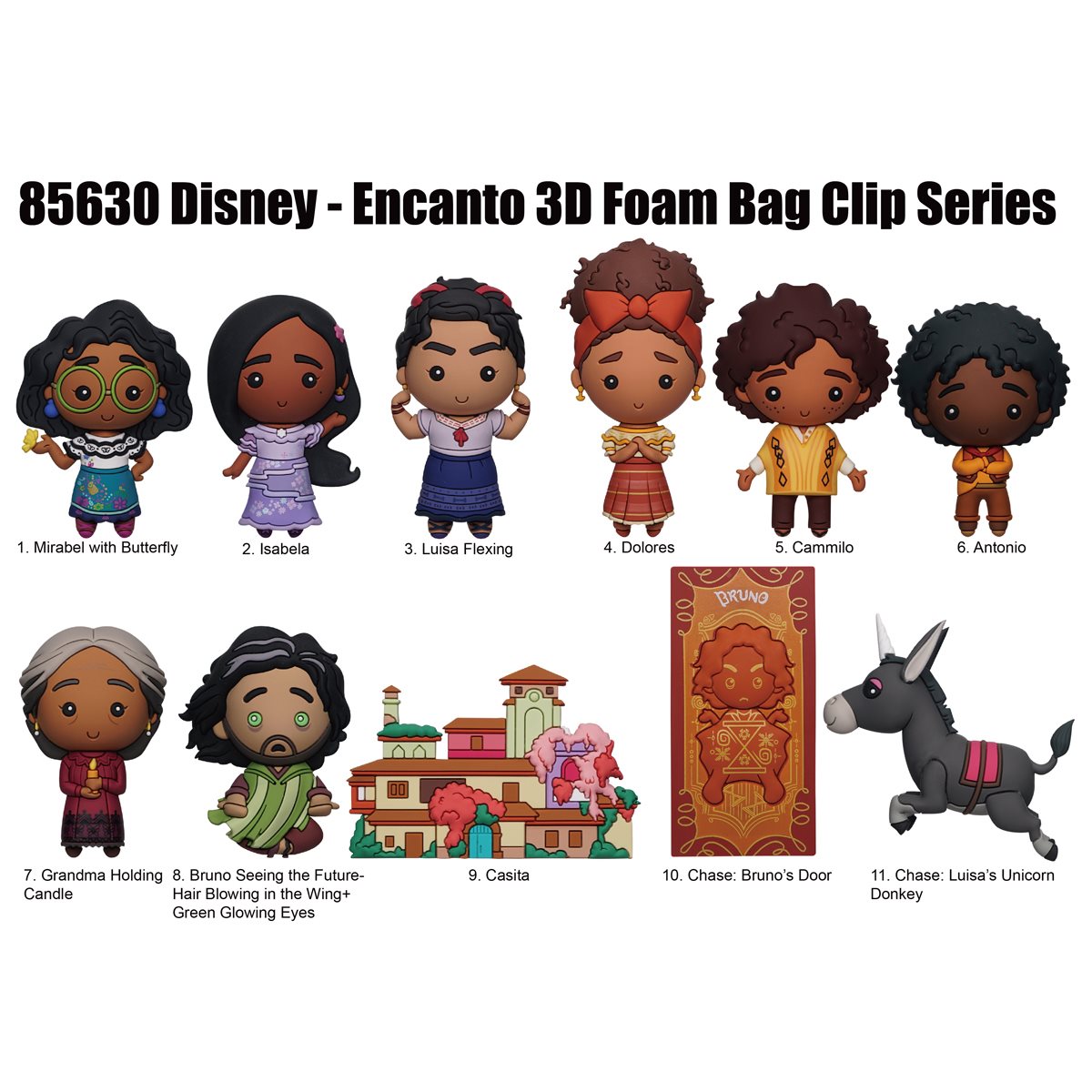 Encanto 3D Foam Bag Clip Random 6-Pack