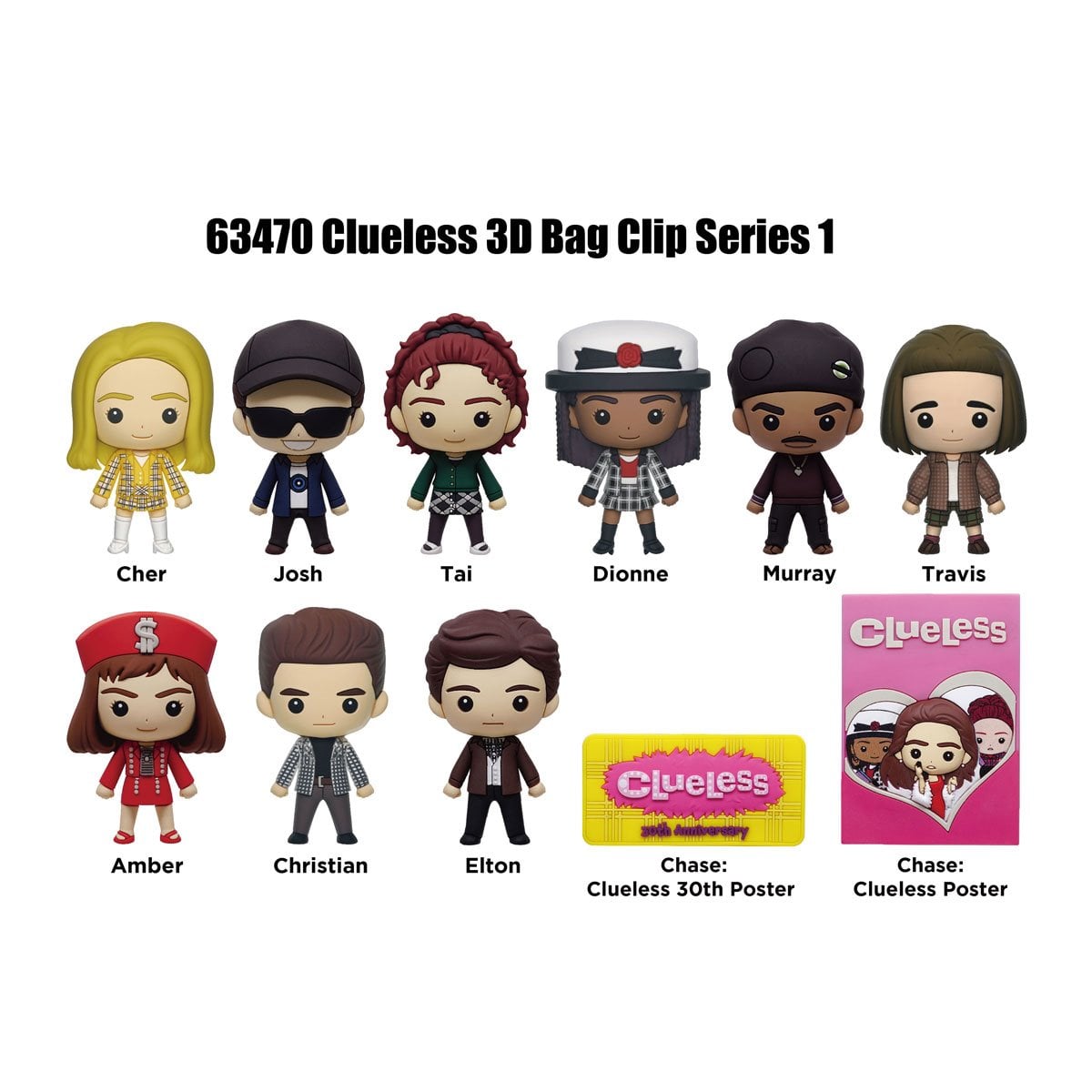 Clueless 30th Anniversary 3D Foam Bag Clip Display Case of 24