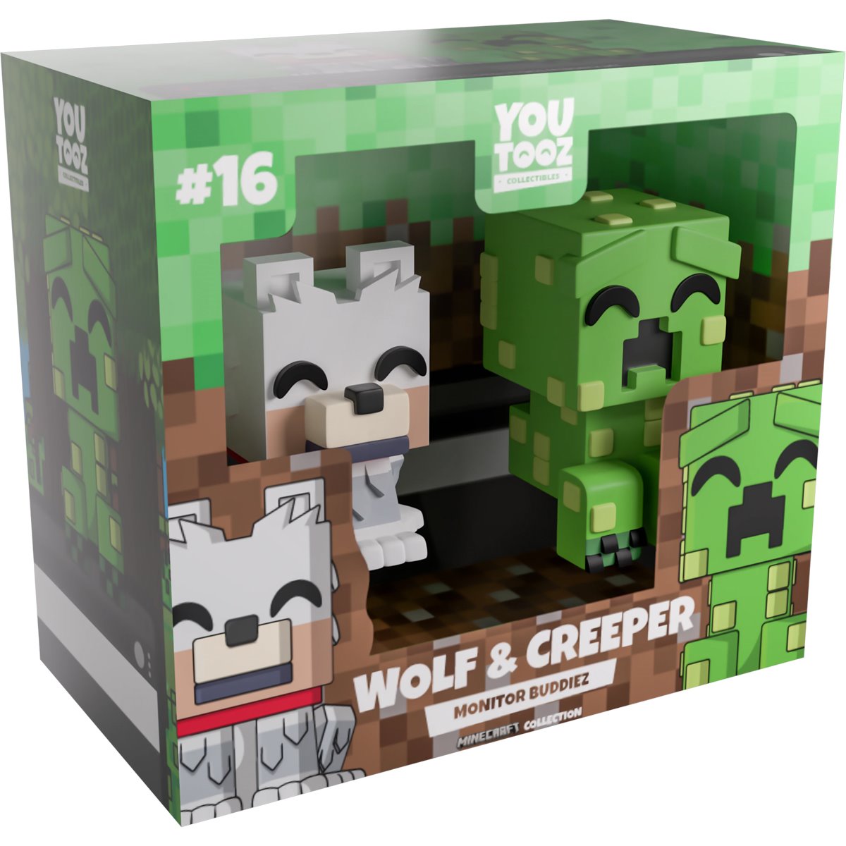 Minecraft Collection Wolf and Creeper Monitor Buddiez Vinyl Figure 2-Pack #16
