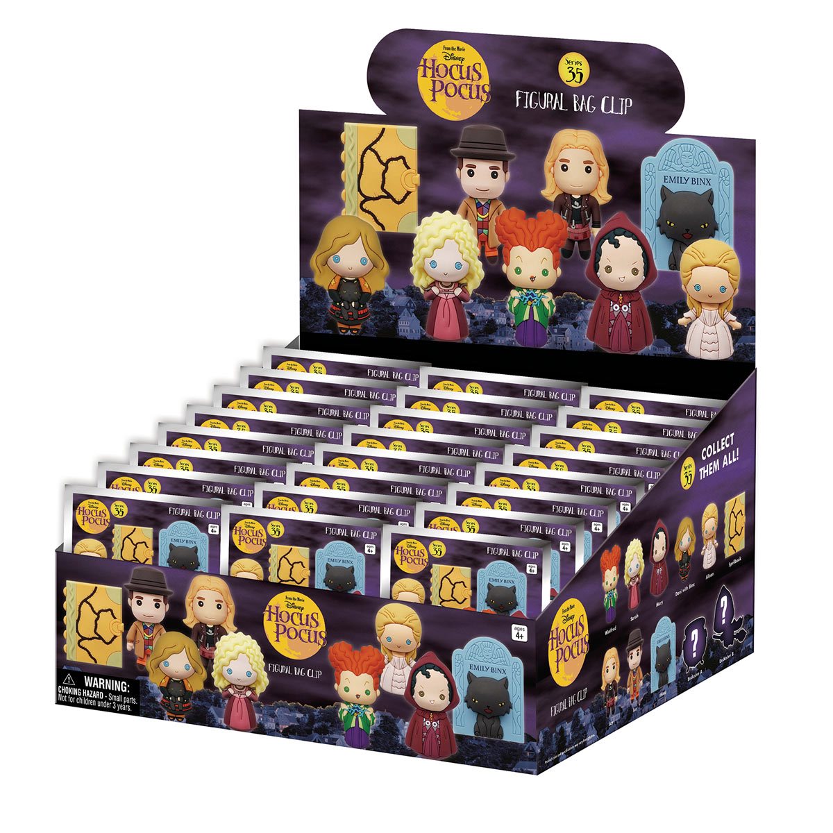 Hocus Pocus Figural Bag Clip Display Case of 24