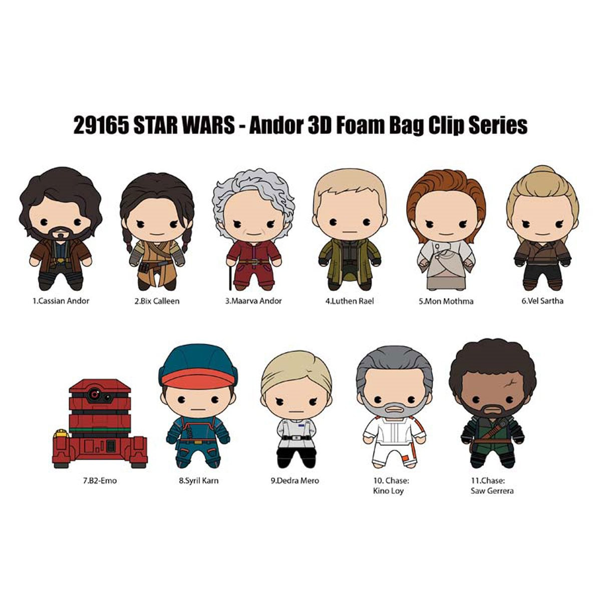 Star Wars Andor 3D Foam Bag Clip Random 6-Pack