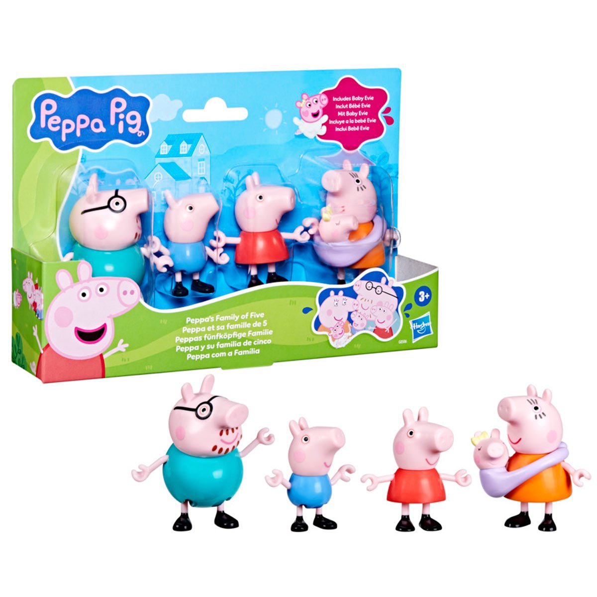 Peppa Pig Peppa's Family of Five with Baby Evie Mini-Figures