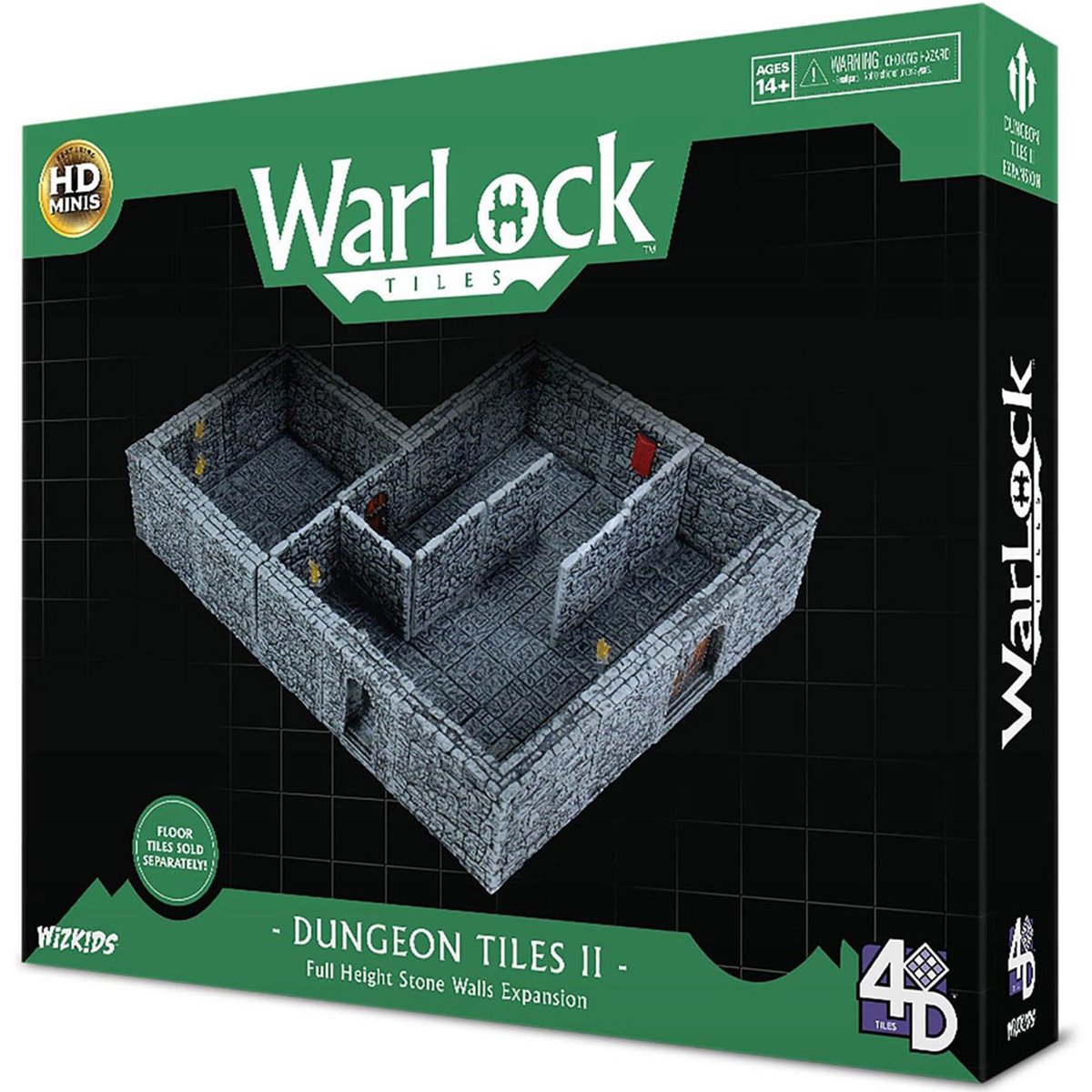 WarLock Tiles Dungeon Tiles II Full Height Stone Walls Expansion Pack
