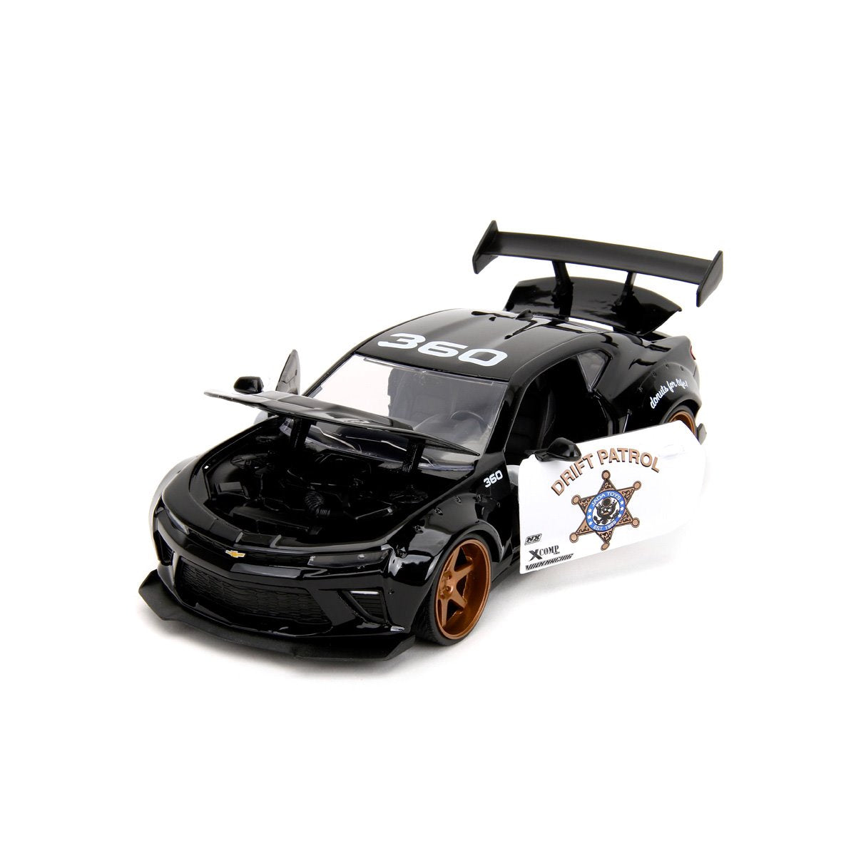 Bigtime Muscle 2016 Chevy Camaro SS Widebody Drift Patrol Police 1:24 Scale Die-Cast Metal Vehicle