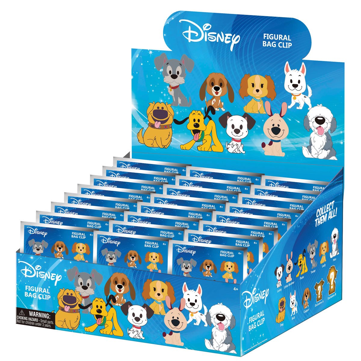 Disney Dogs 3D Foam Bag Clip Random 6-Pack