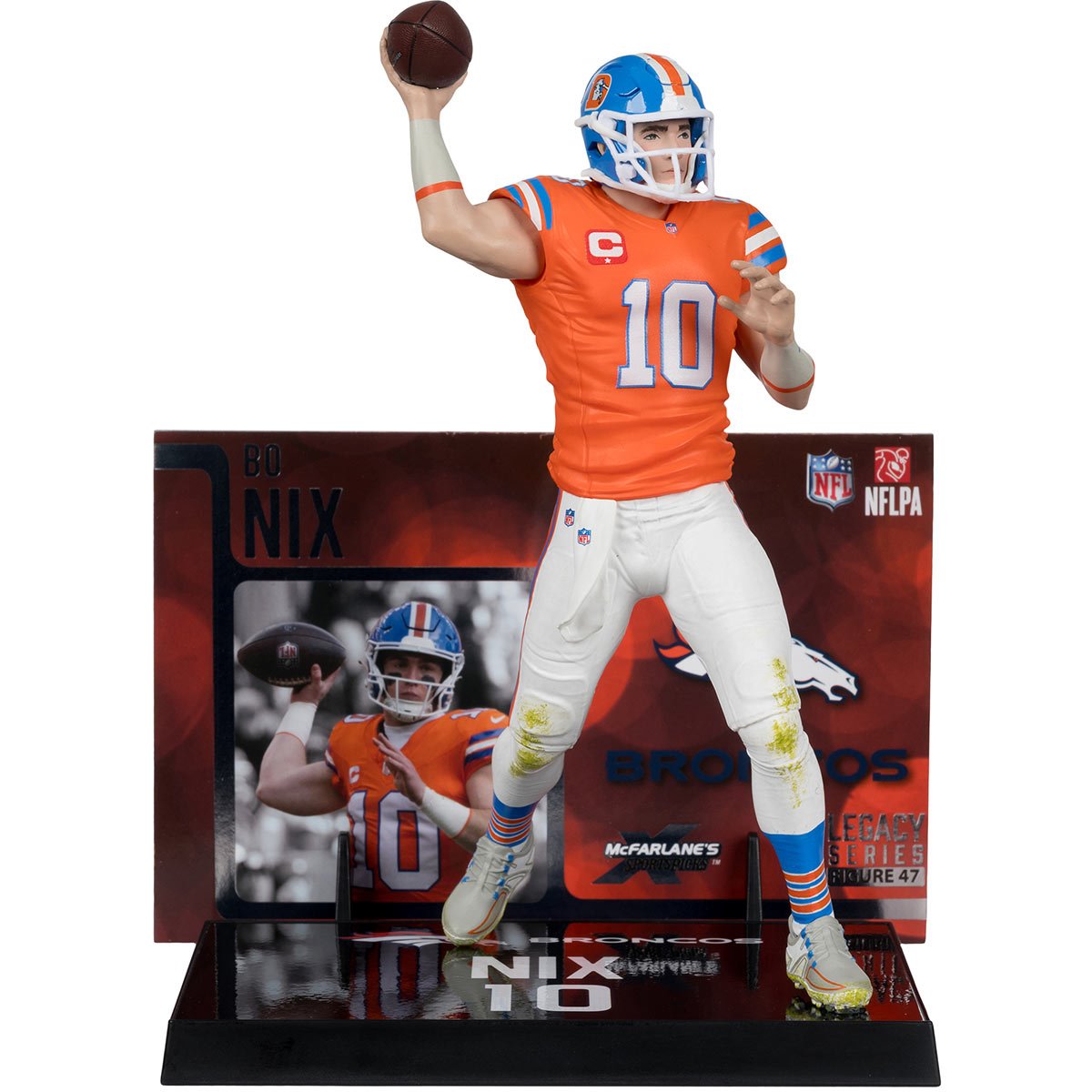 NFL SportsPicks 2025 Denver Broncos Bo Nix Classic Jersey 7-Inch Posed Figure