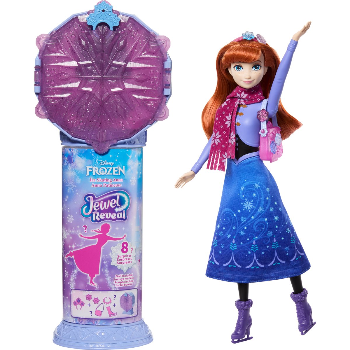 Disney Frozen Jewel Reveal Anna Ice Skating Fashion Doll