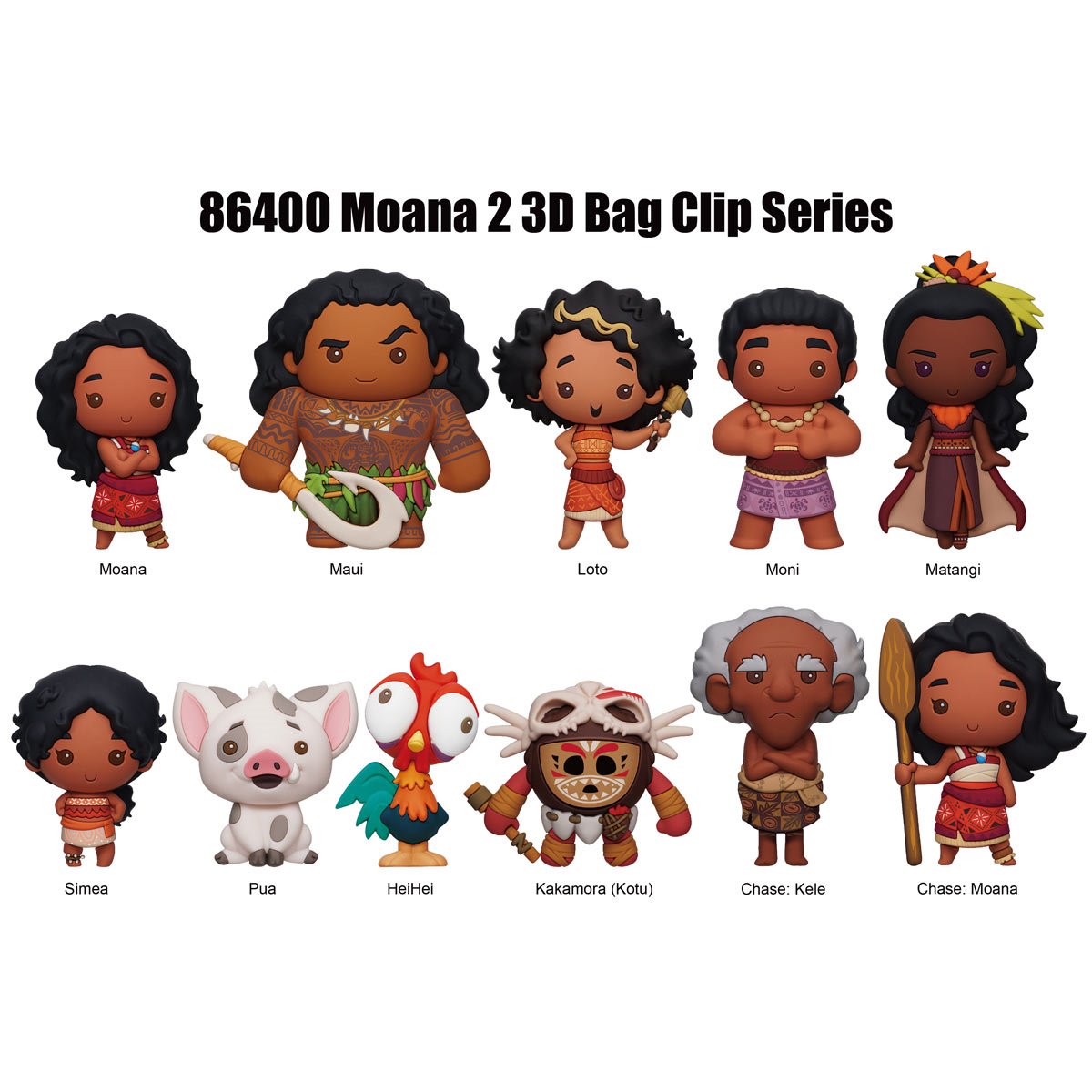 Moana 2 3D Foam Bag Clip Display Case of 24