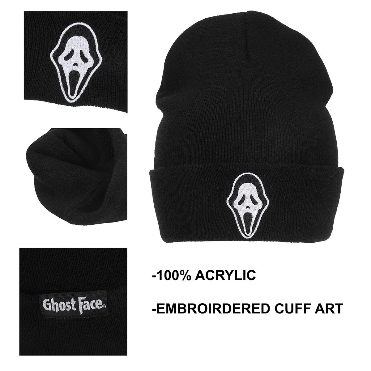 Ghostface Embroidered Logo Cuff Beanie