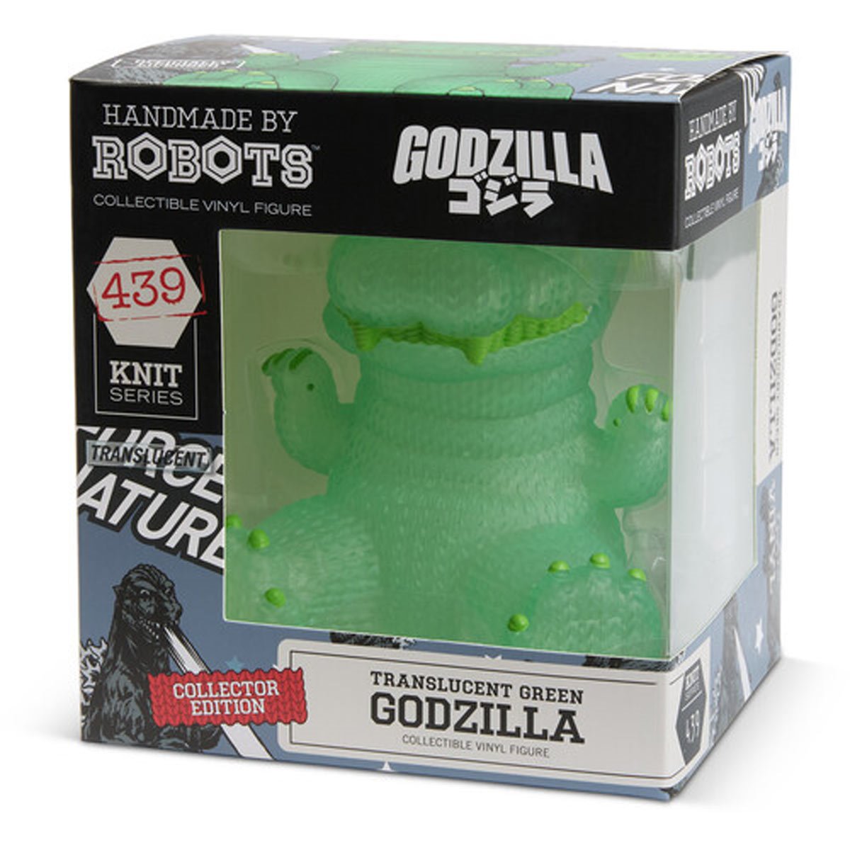 Godzilla #439 Green Translucent Handmade By Robots Vinyl Figure