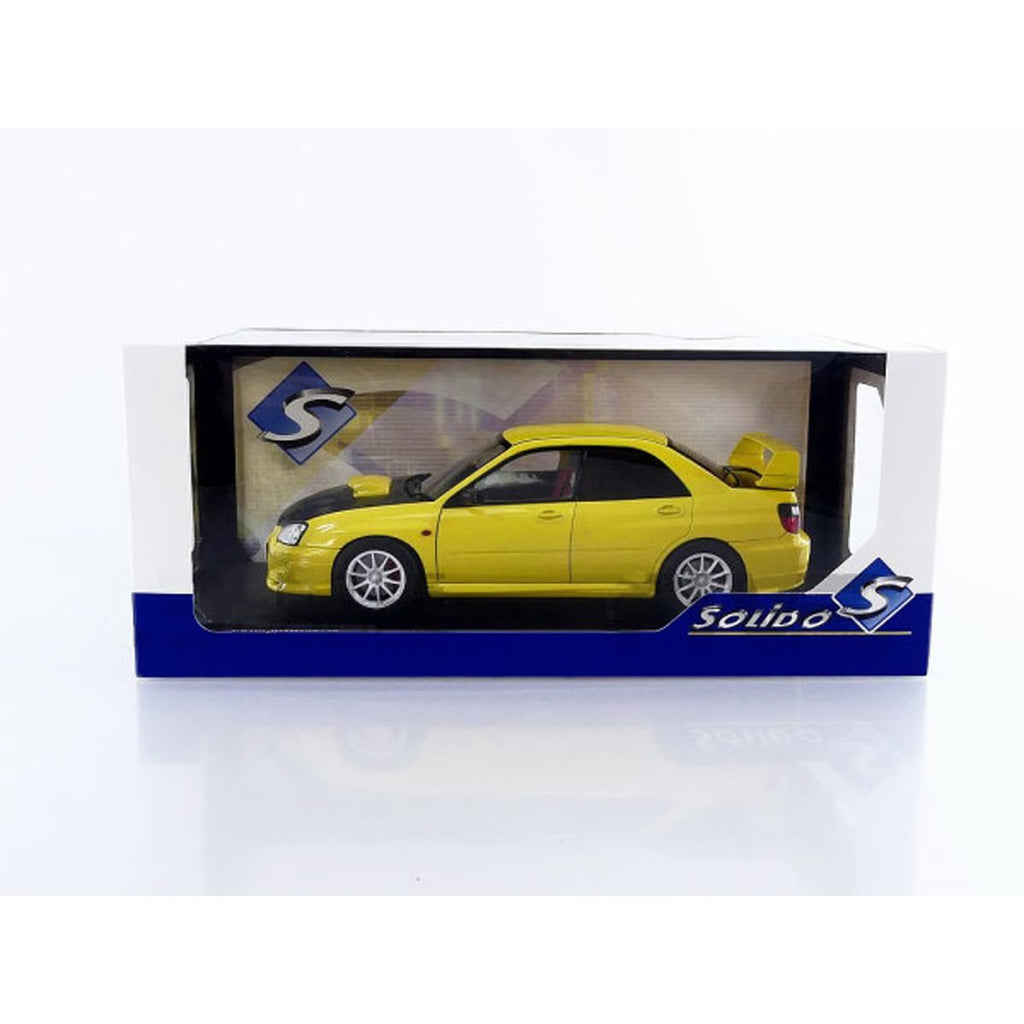 2003 Subaru WRX STI Bright Yellow 1:18 Scale Die-Cast Metal Vehicle