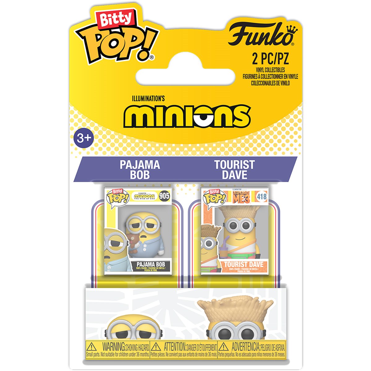 Minions Pajama Bob and Tourist Dave Funko Bitty Pop! Mini-Figure 2-Pack