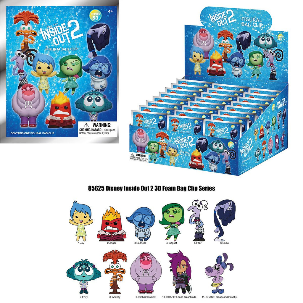 Inside Out Series 2 3D Foam Bag Clip Display Case of 24