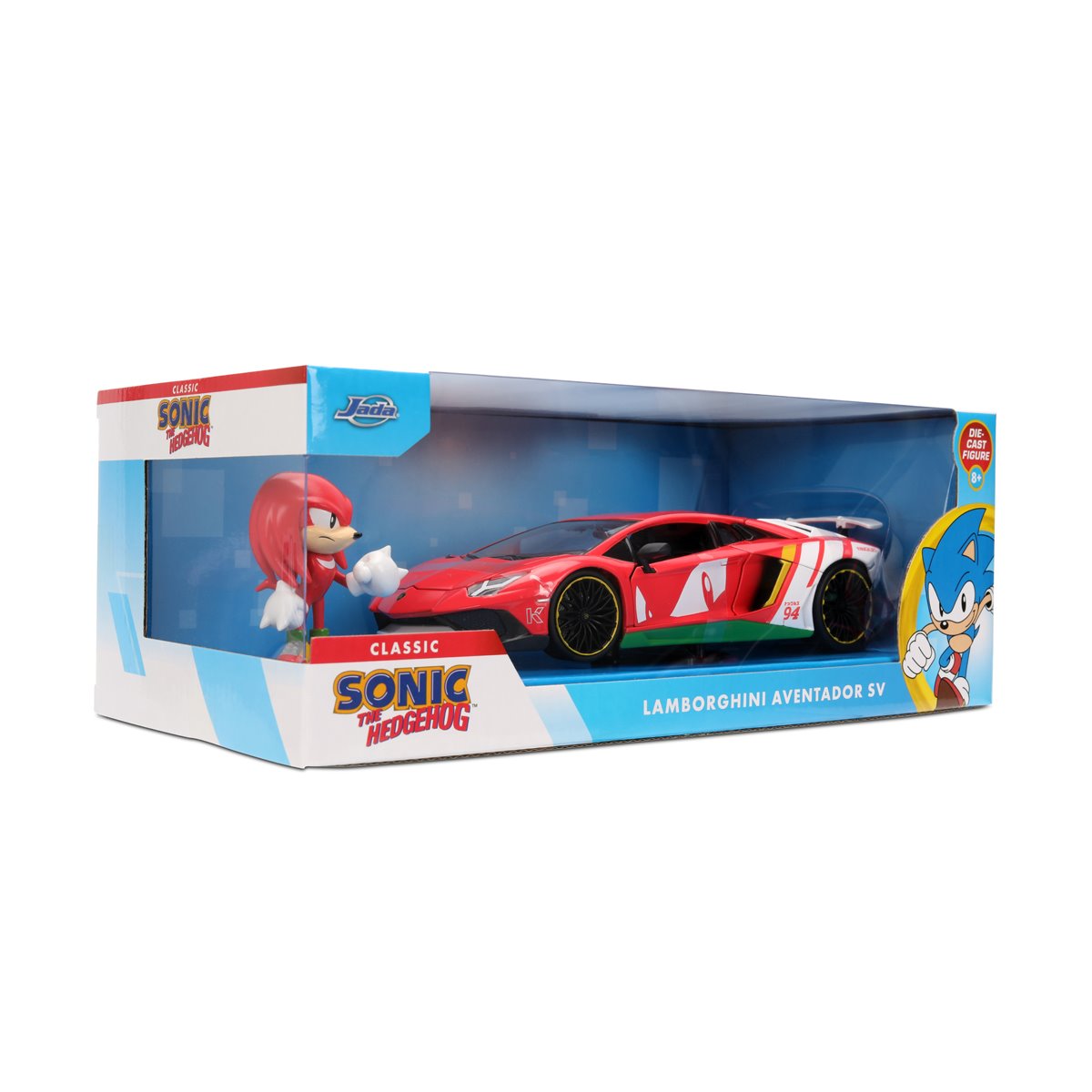 Hollywood Rides Sonic the Hedgehog Classic Lamborghini Aventador SV 1:24 Scale Die-Cast Metal Vehicle & Knuckles Figure