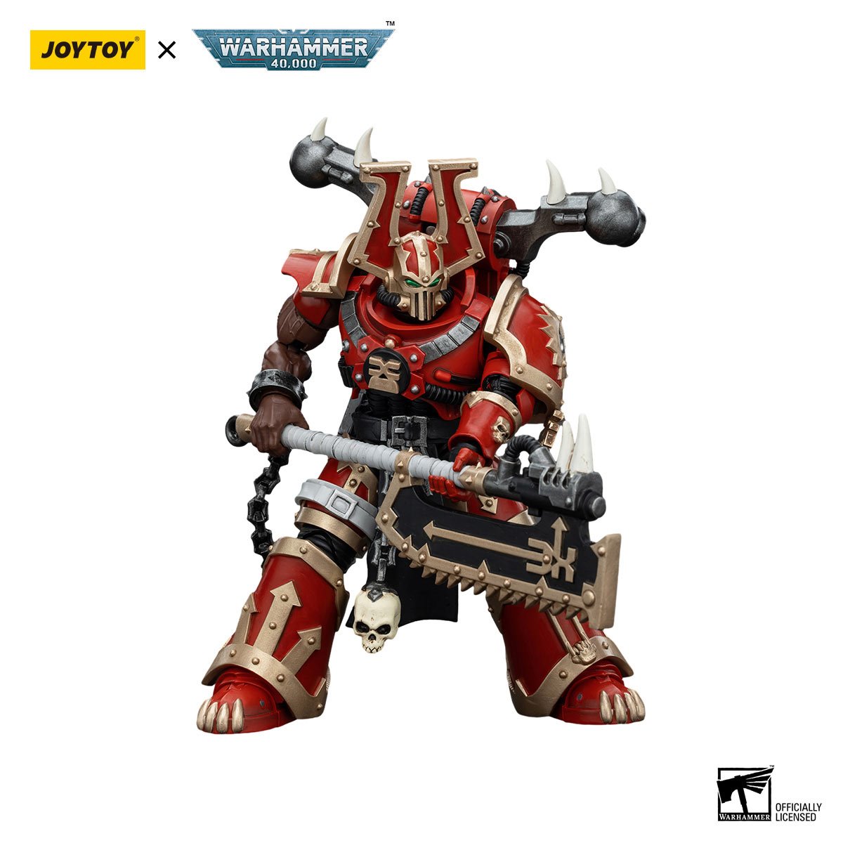 Joy Toy Warhammer 40,000 World Eaters Khorne Berzerker Eviscerator Chainaxe 1:18 Scale Action Figure