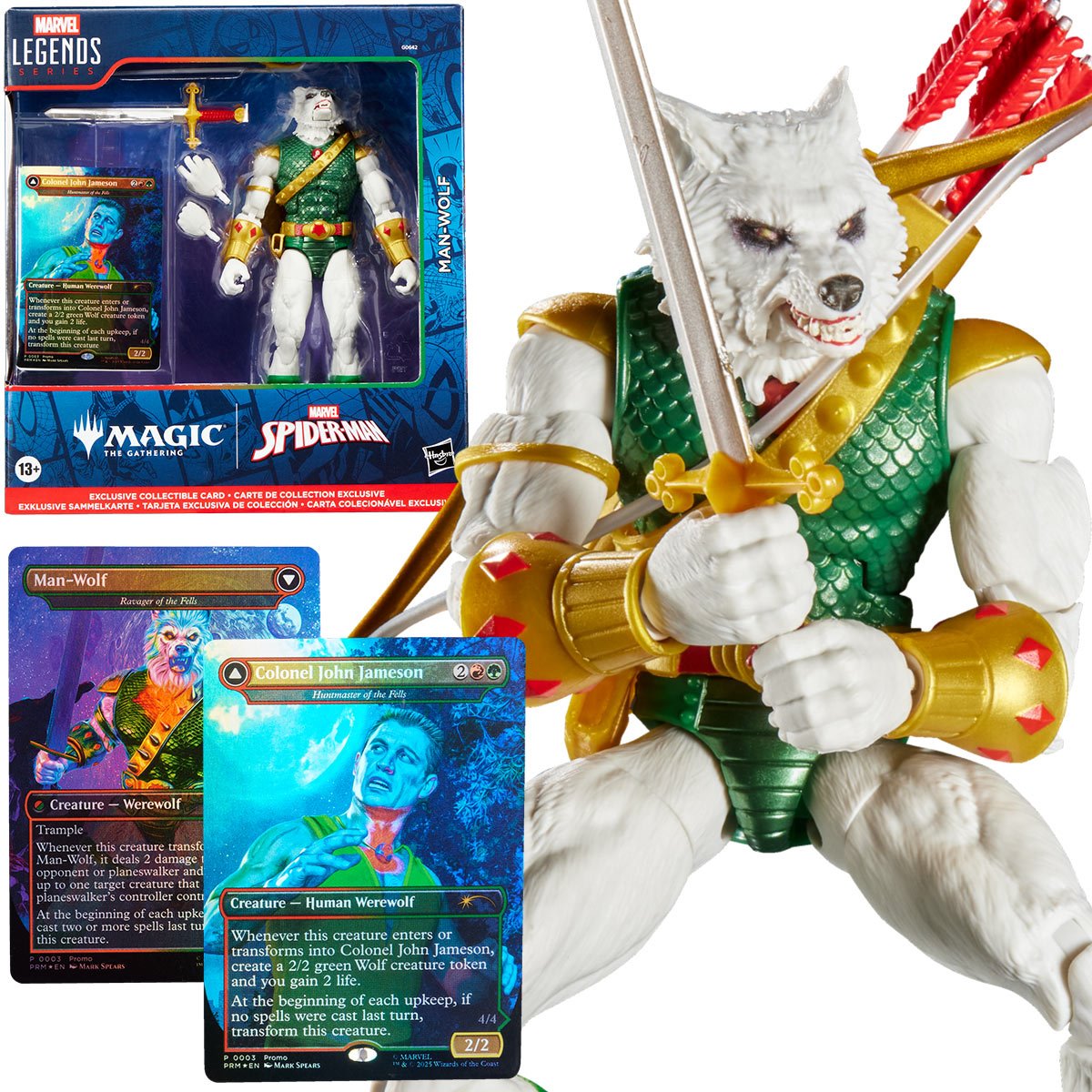 Spider-Man Marvel Legends Magic: The Gathering Man-Wolf 6-Inch Action Figure and Card