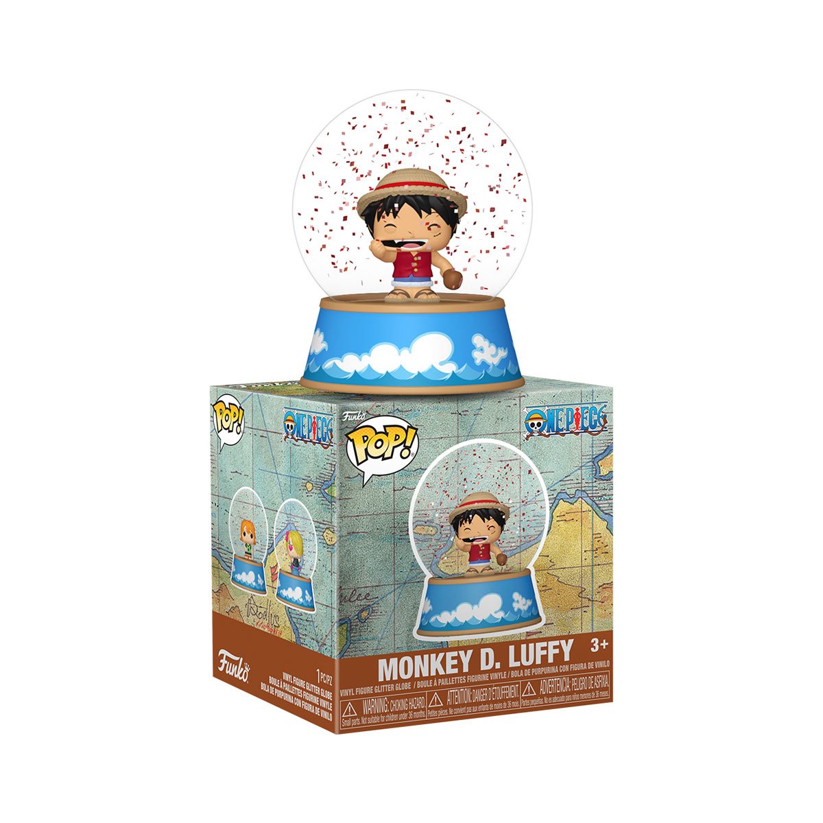 One Piece Mini Glitter Globe Display Case of 12