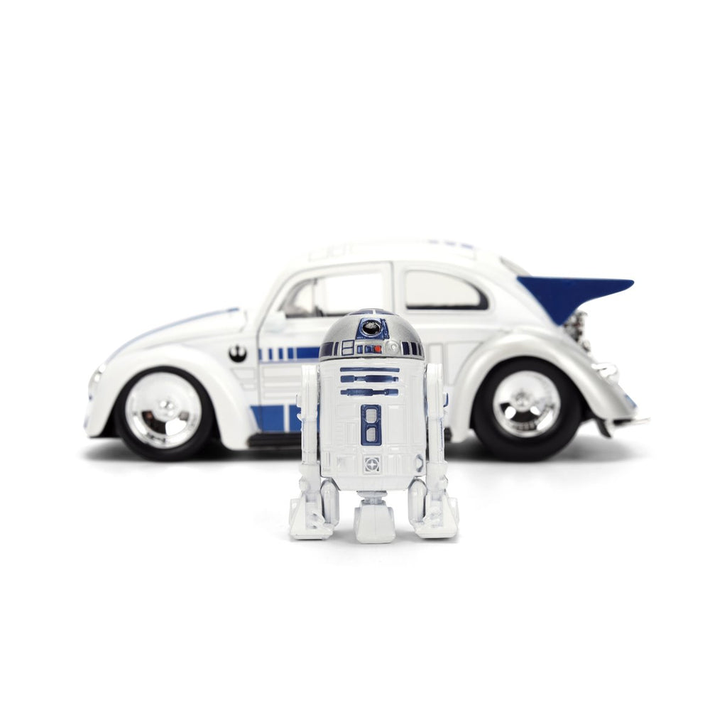 Hollywood Rides Star Wars 1959 Volkswagen Drag Beetle 1:24 Scale Die-Cast Metal Vehicle with R2-D2 Figure