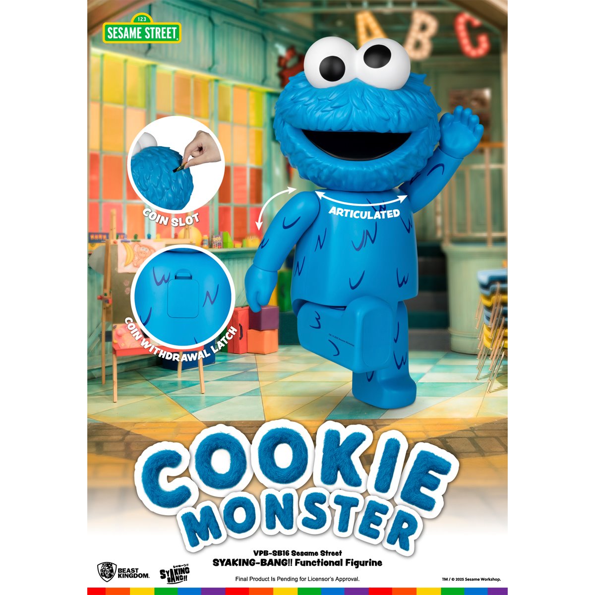 Sesame Street Cookie Monster VPB-SB16 Syaking-Bang!! Piggy Bank