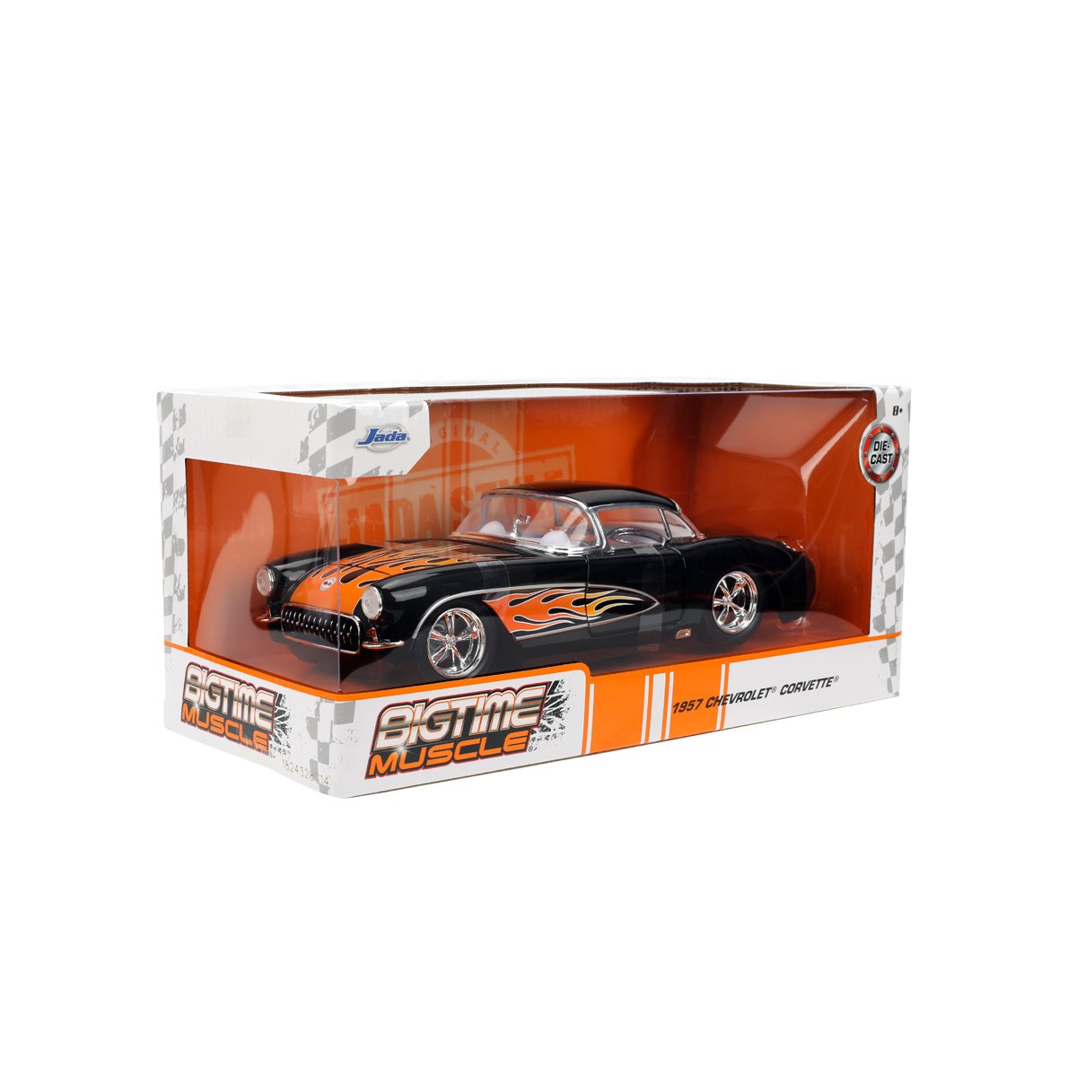 Bigtime Muscle 1957 Black Chevrolet Corvette 1:24 Scale Die-Cast Metal Vehicle