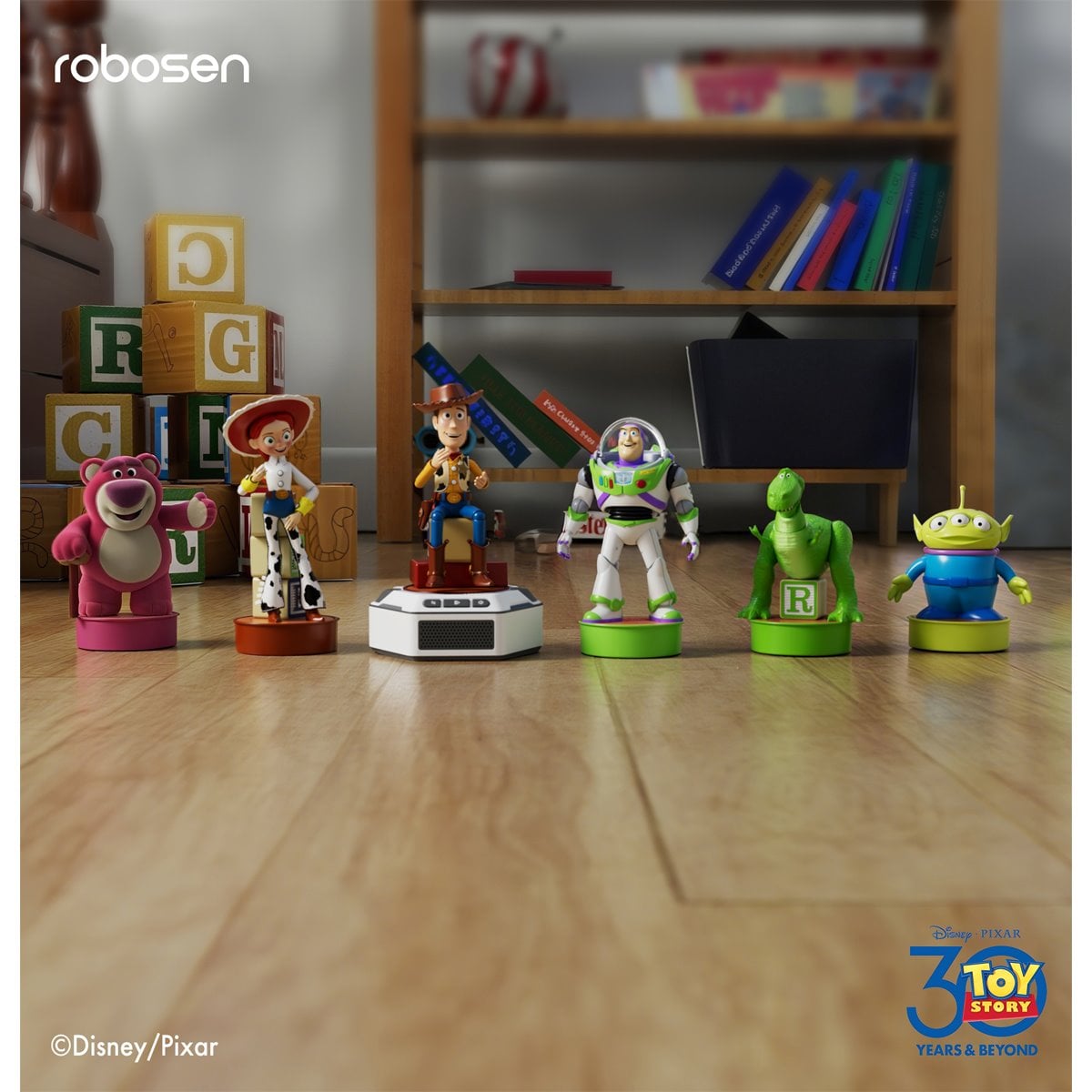 Toy Story Mini Robots Story Pack 6 Toy Story Robots with Base - Buzz Lightyear, Woody, Lotso, Alien, Rex, Jessie
