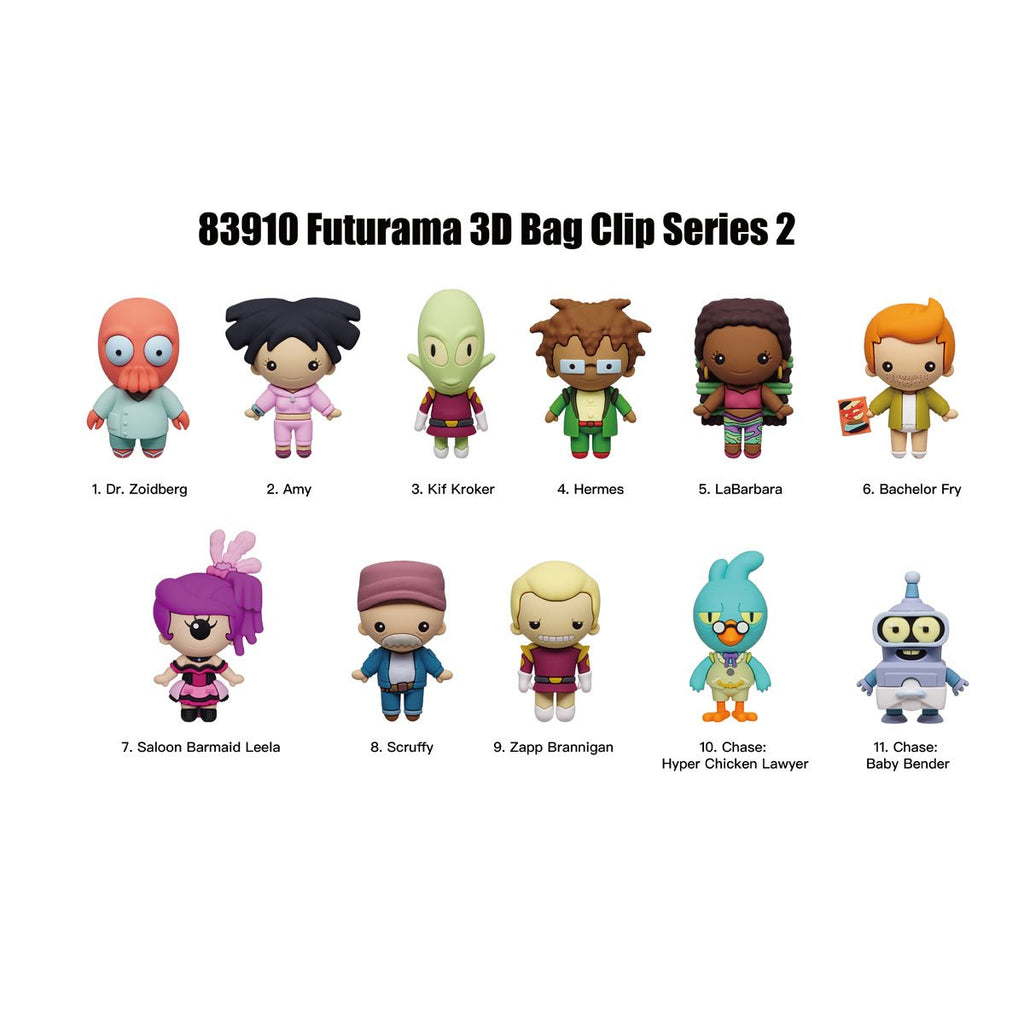 Futurama Series 2 3D Foam Bag Clip Random 6-Pack