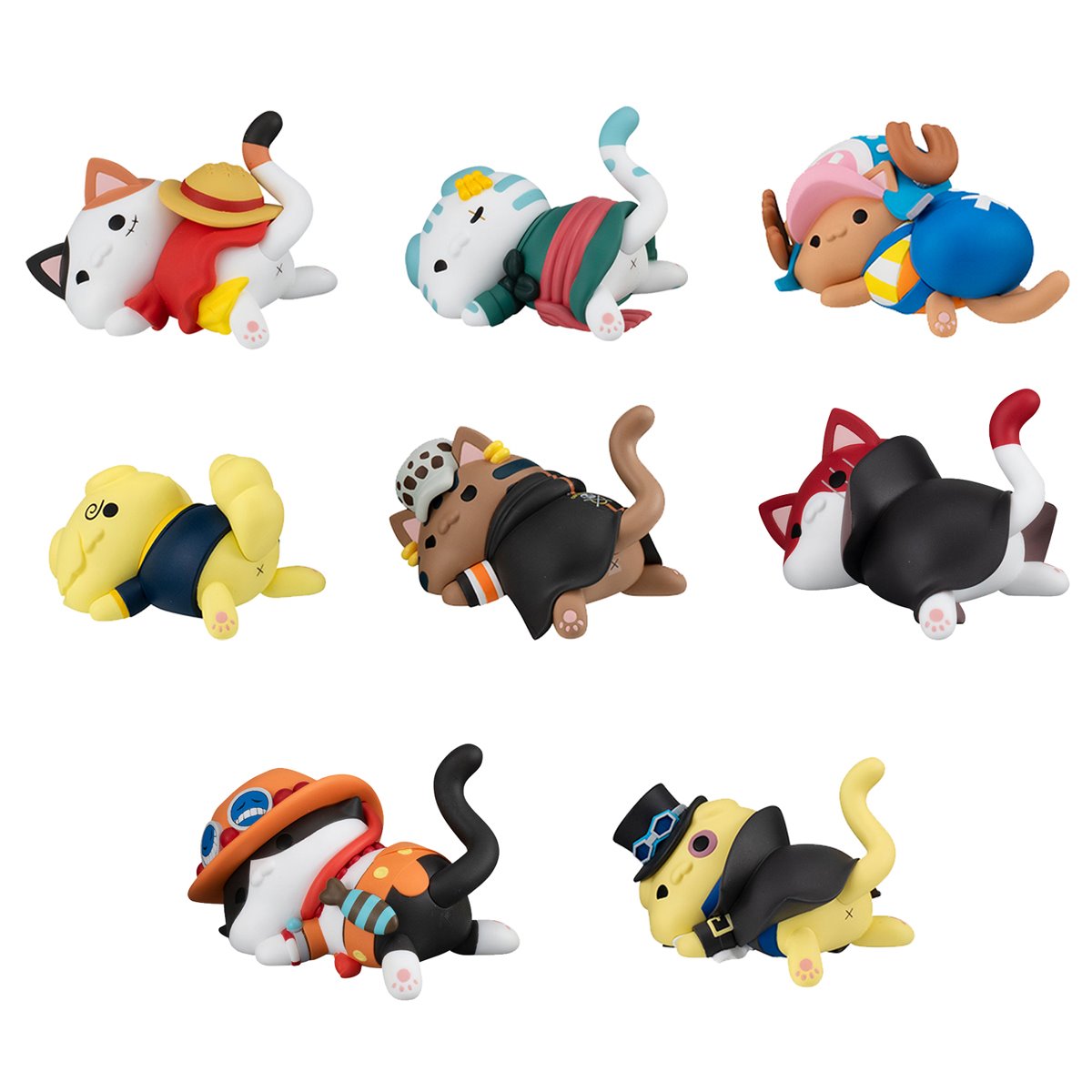 One Piece Nyan Piece Nyan Sticky Kitties Mega Cat Project Mini-Figure Case of 8