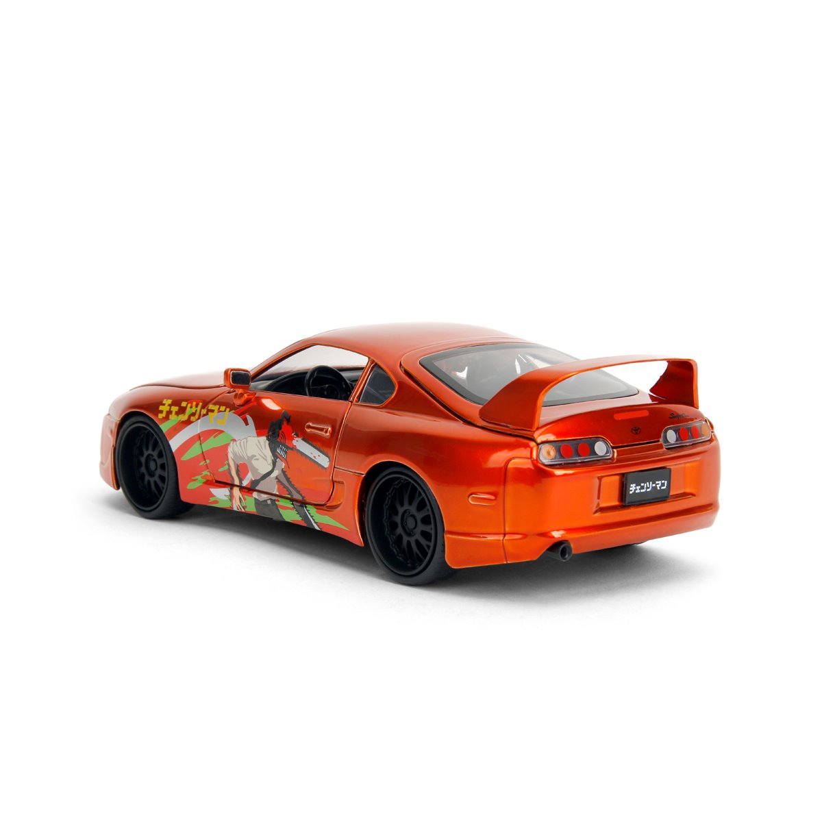 Hollywood Rides Chainsaw Man 1995 Toyota Supra 1:24 Scale Die-Cast Metal Vehicle with Chainsaw Man Figure