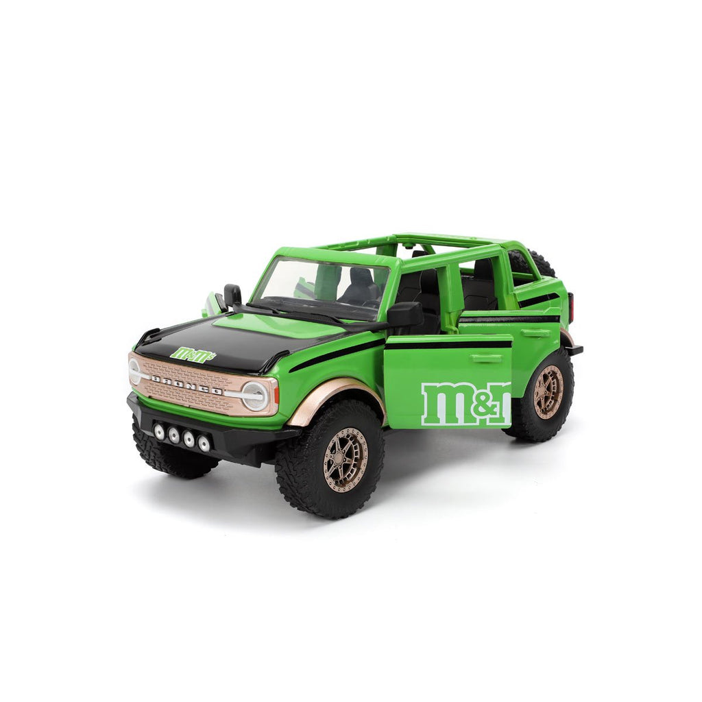 M&M's 2021 Ford Bronco 1:24 Scale Die-Cast Metal Vehicle with Green Figure