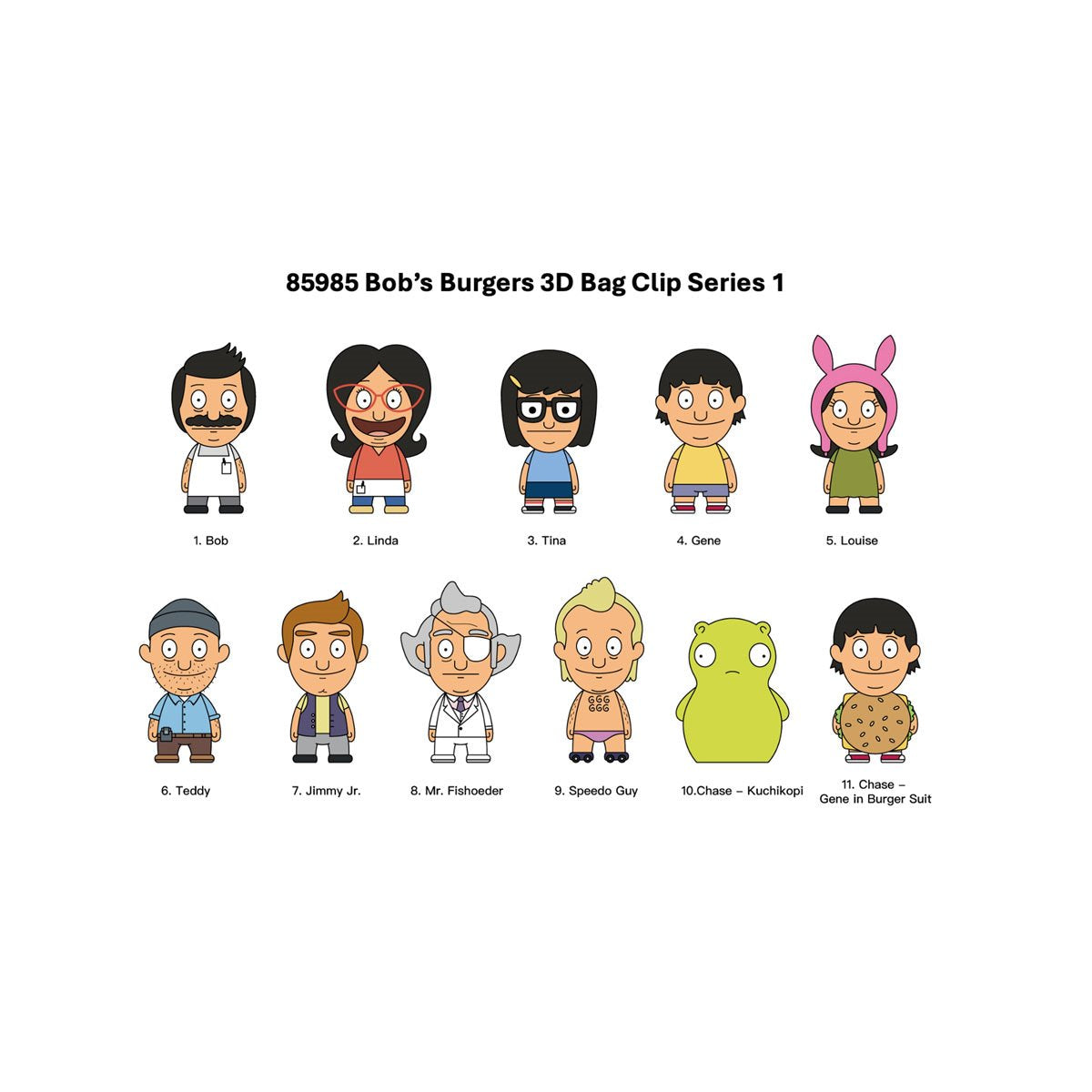 Bobs Burgers Series 1 3D Foam Bag Clip Random 6-Pack