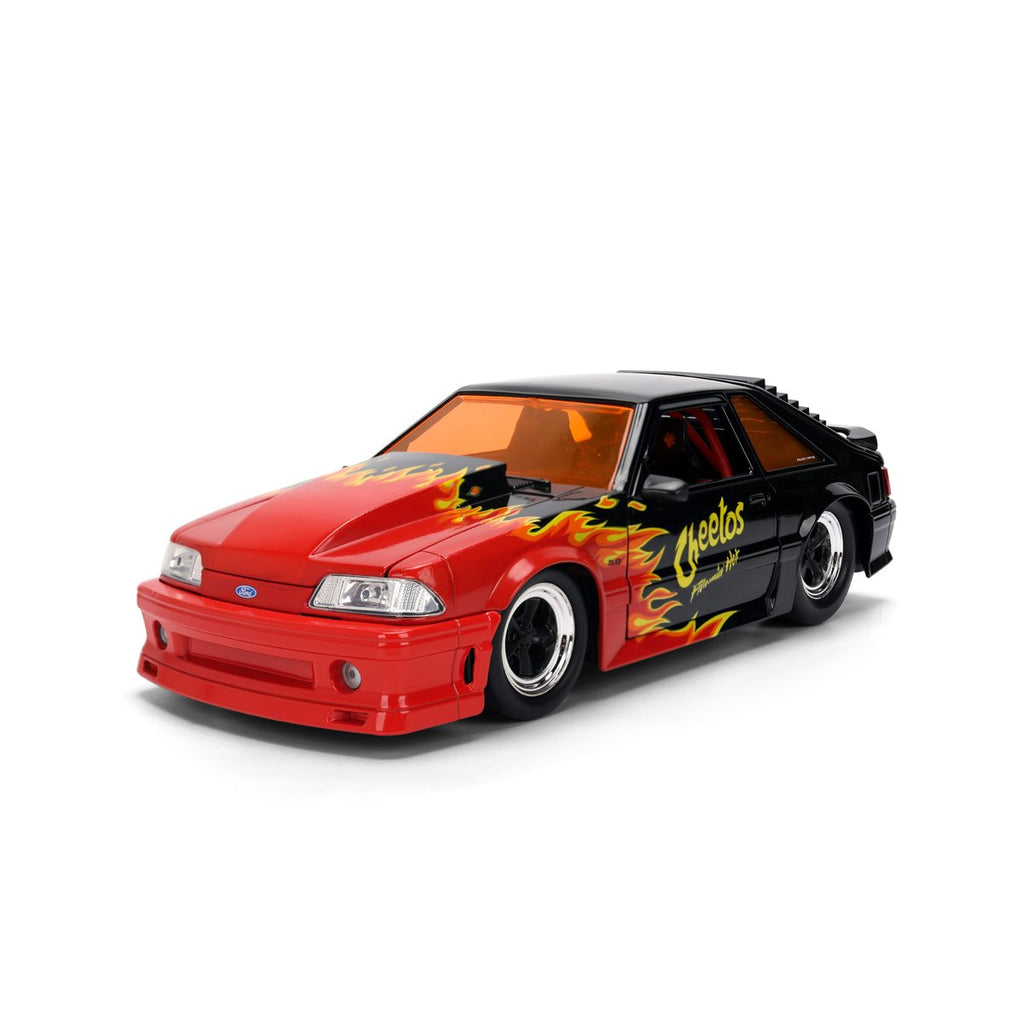 Hollywood Rides Cheetos Flamin' Hot 1989 Ford Mustang GT 1:24 Scale Die-Cast Metal Vehicle with Chester Cheetah Figure