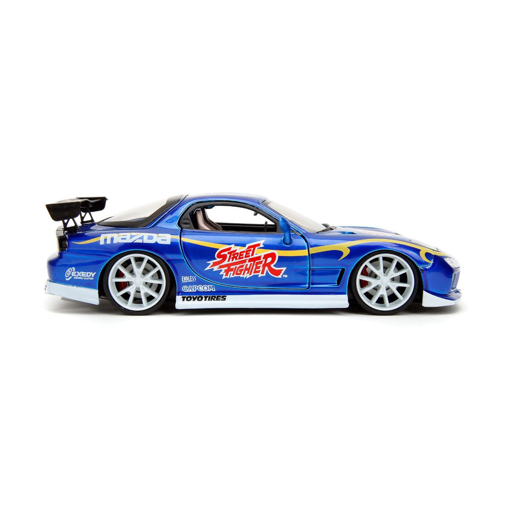 Hollywood Rides Street Fighter Chun-Li 1993 Mazda RX-7 1:24 Scale Die-Cast Metal Vehicle with Figure