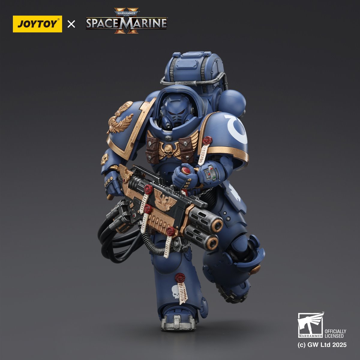 Joy Toy Warhammer Space Marine Ultramarine Heavy Artificer Armour with Relic Multi-Melta 1:18 Scale Action Figure