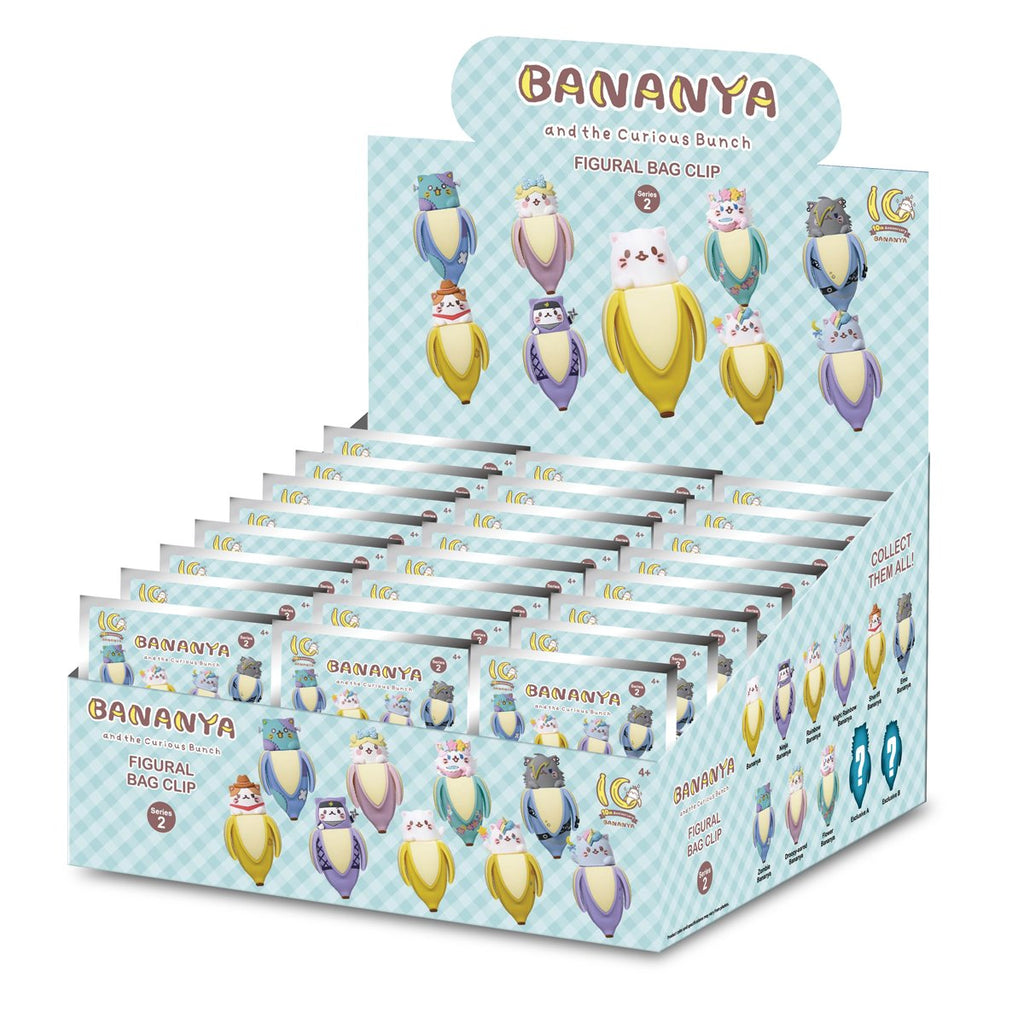 Bananya Series 2 3D Foam Bag Clip Display Case of 24