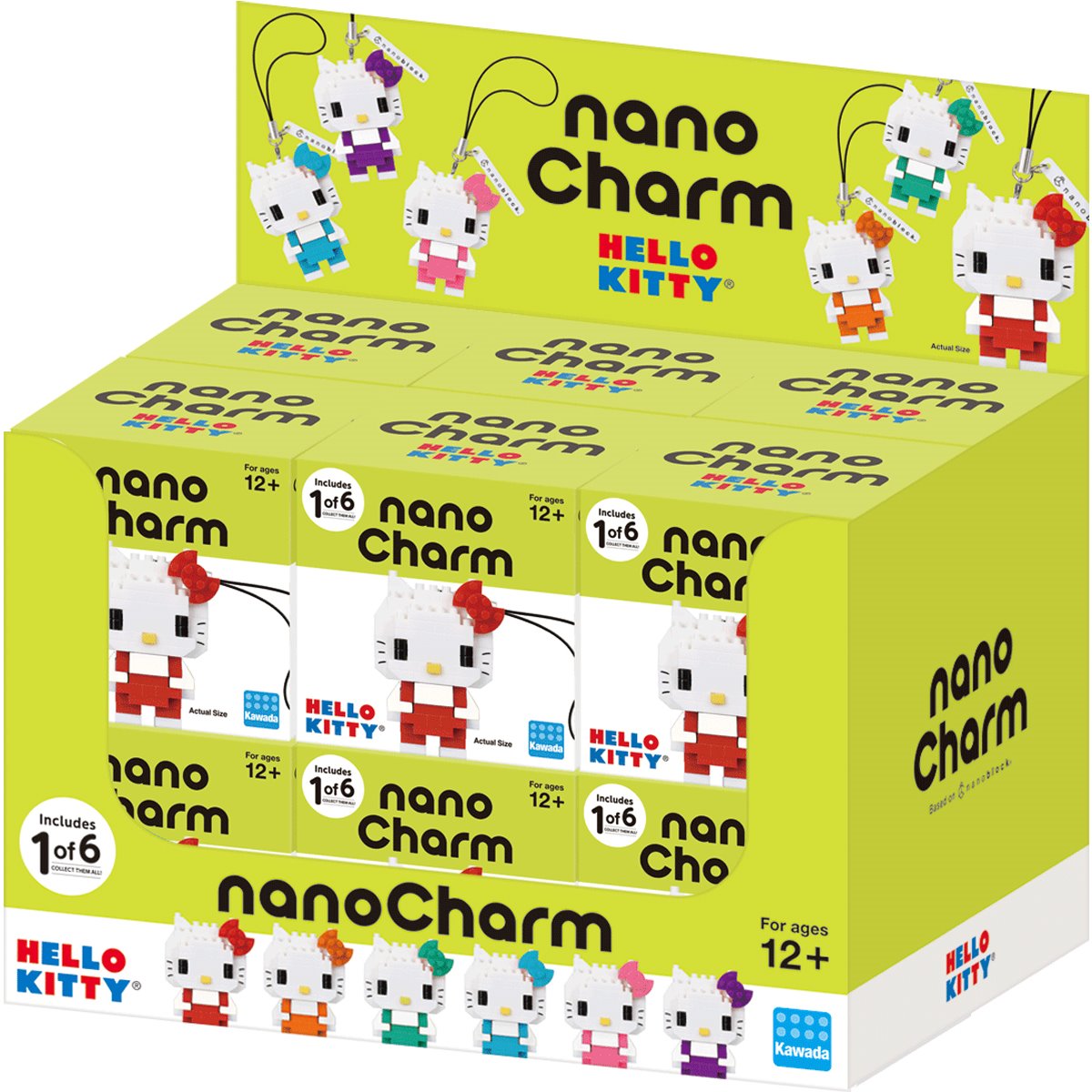 Sanrio Hello Kitty Colors NanoCharm Blind Box Key Chain Case of 12