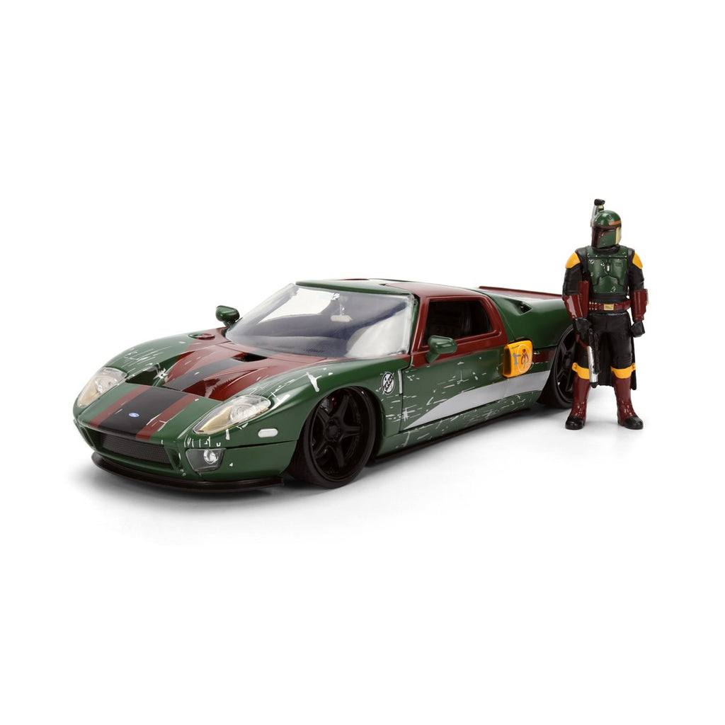 Hollywood Rides Star Wars 2005 Ford GT 1:24 Scale Die-Cast Metal Vehicle with Boba Fett Figure