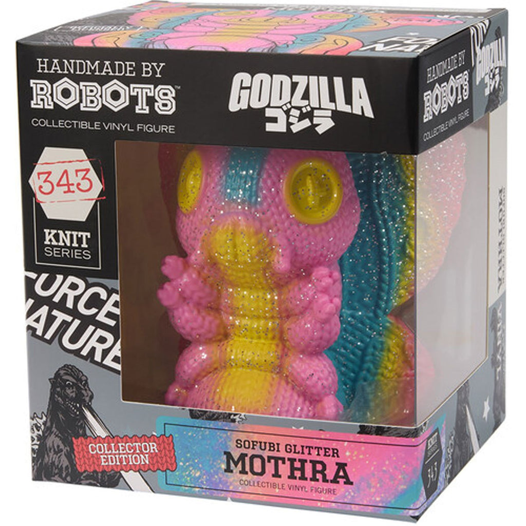 Toho Mothra #343 Sofubi Spray Glitter Handmade By Robots Vinyl Figure