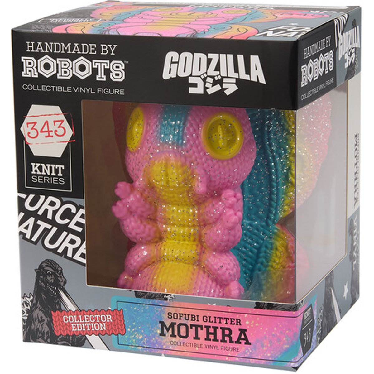 Toho Mothra #343 Sofubi Spray Glitter Handmade By Robots Vinyl Figure