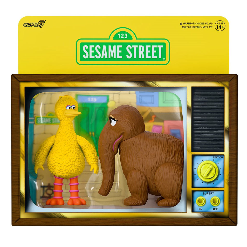 Sesame Street Big Bird and Mr. Snuffleupagus 3 3/4-Inch ReAction Figures